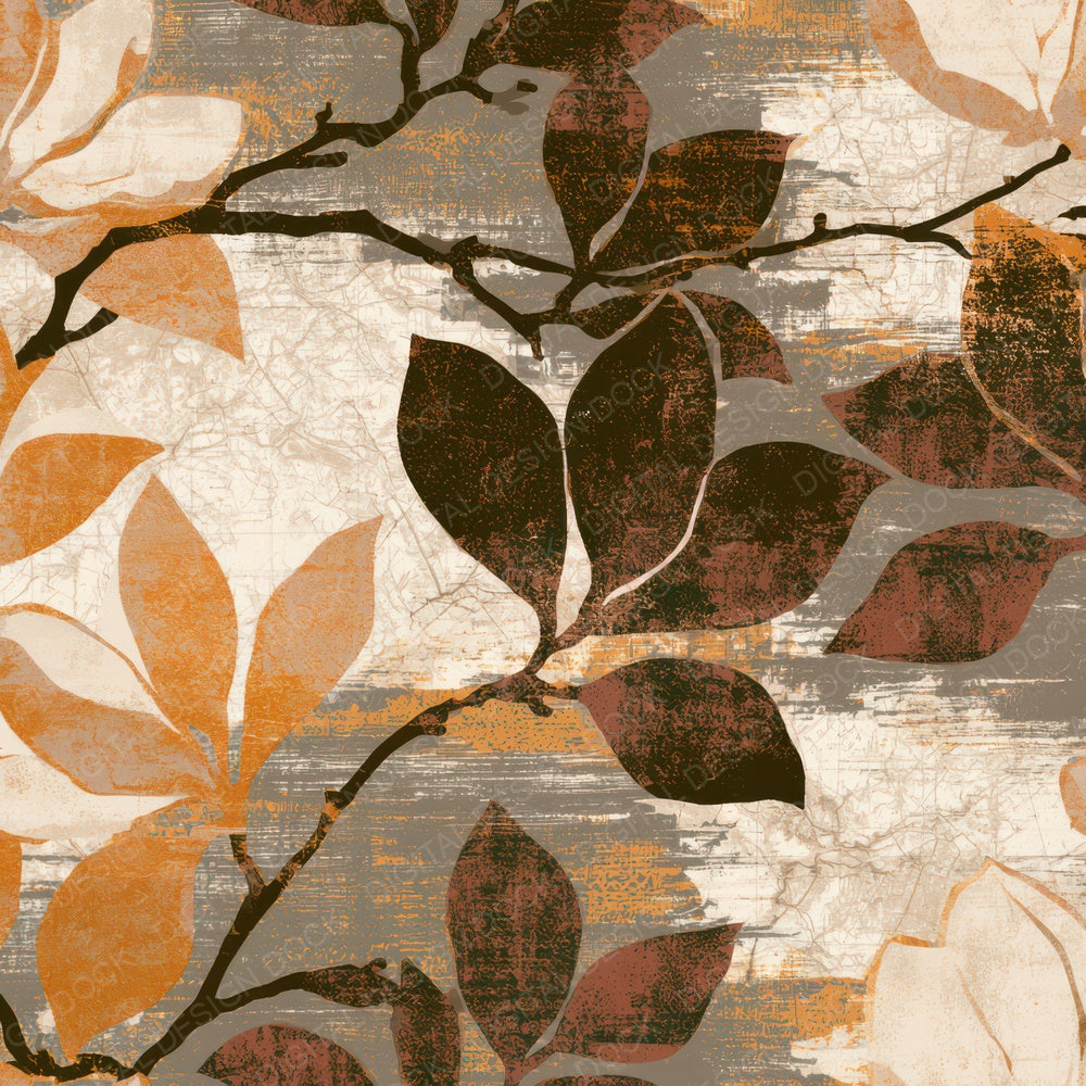 Screenprint Magnolia Sepia Copper Digital Paper Pack (DDD013516)