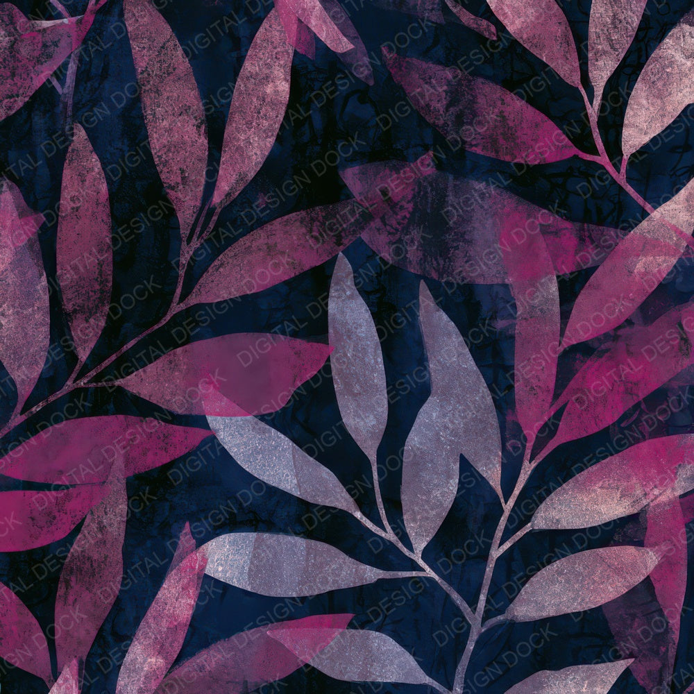 Screenprint Olive Branches Rose Navy Digital Paper Pack (DDD013517)