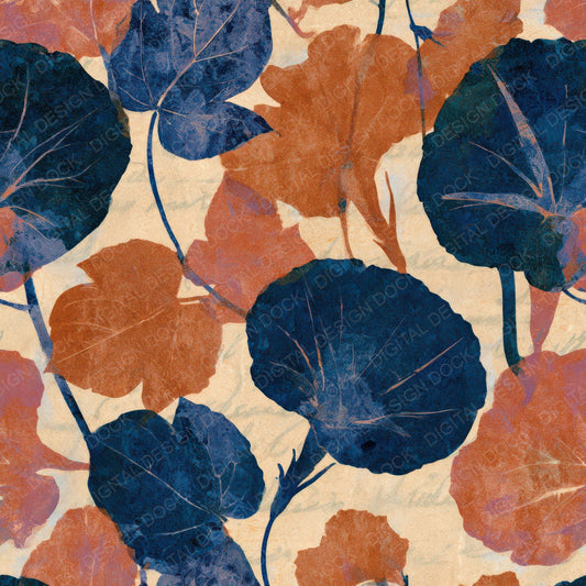 Blueprint Morning Glory Sienna Indigo Digital Paper Pack (DDD013527)