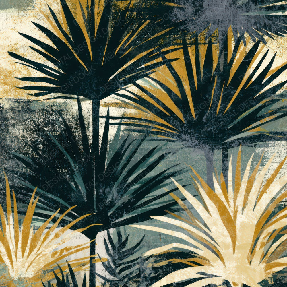 Blueprint Air Plants Cream Mustard Digital Paper Pack (DDD013545)