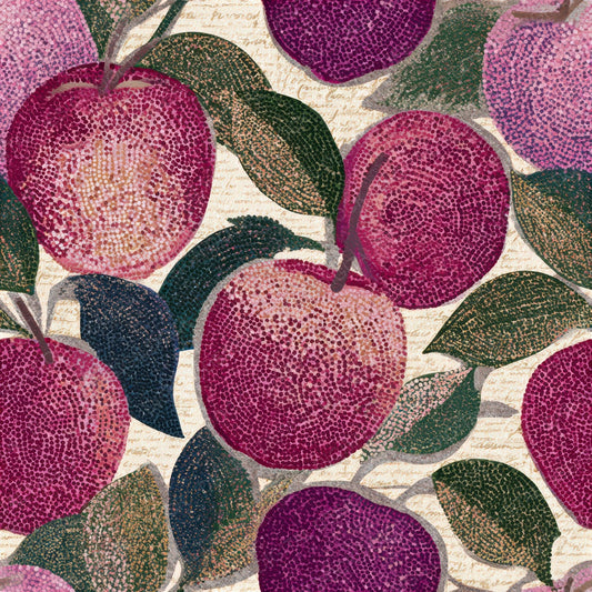 Pointillism Caramel Apples Wine Rose Seamless Digital Paper Pack (DDD013598)