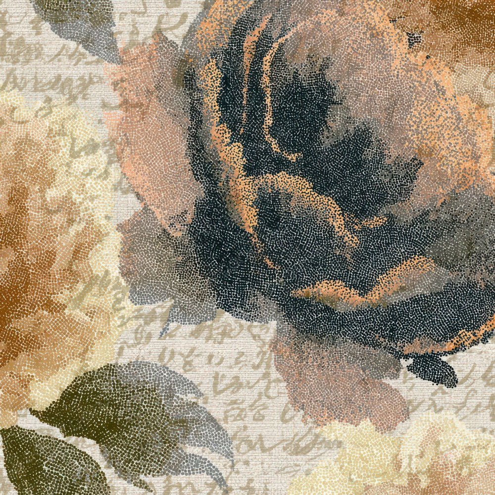 Pointillism Peony Fern Ochre Digital Paper Pack (DDD013600)