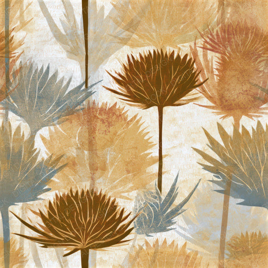 Woodblock Thistle Sienna Sand Seamless Digital Paper Pack (DDD013604)