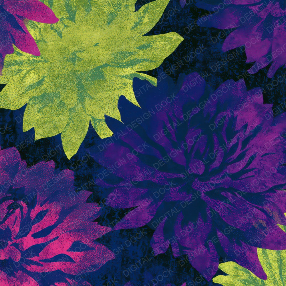 Screenprint Dahlias Neon Magenta Digital Paper Pack (DDD013619)