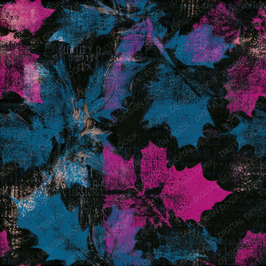 Monoprint Holly Pink Cyan Seamless Digital Paper Pack (DDD013660)