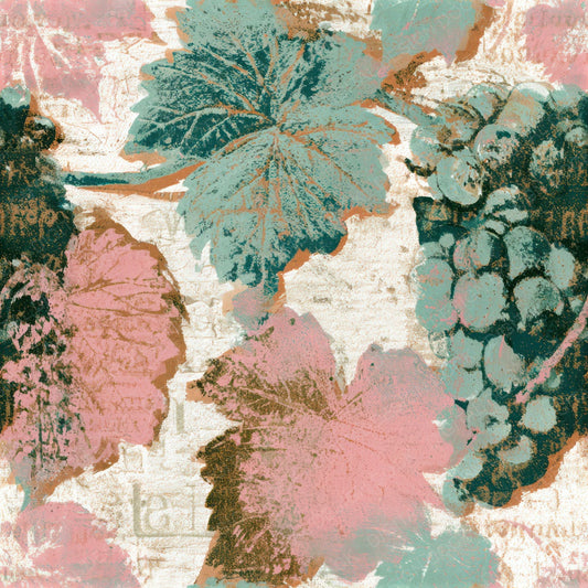 Monoprint Grapes Vines Cotton Candy Seamless Digital Paper Pack (DDD013675)
