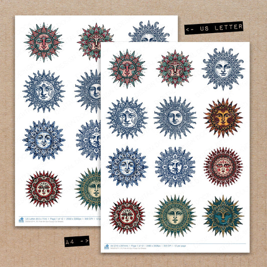 Folk Art Sun Fussy Cut Sheets (DDD013711)