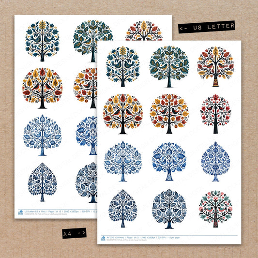 Folk Art Tree of Life Fussy Cut Sheets (DDD013712)
