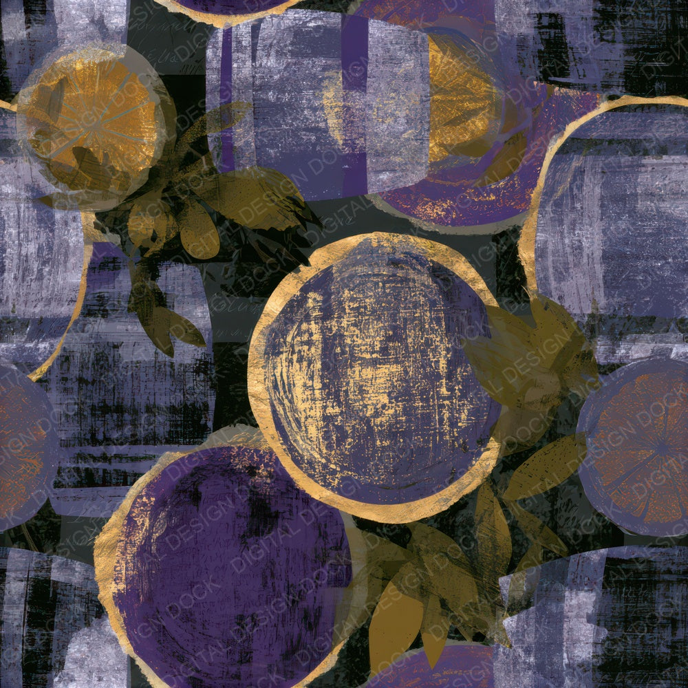 Collage Wine Barrels Purple Silver Seamless Digital Paper Pack (DDD013788)