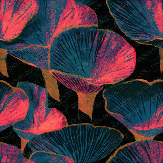 Letterpress Scarlet Elf Cups Pink Seamless Digital Paper Pack (DDD013794)