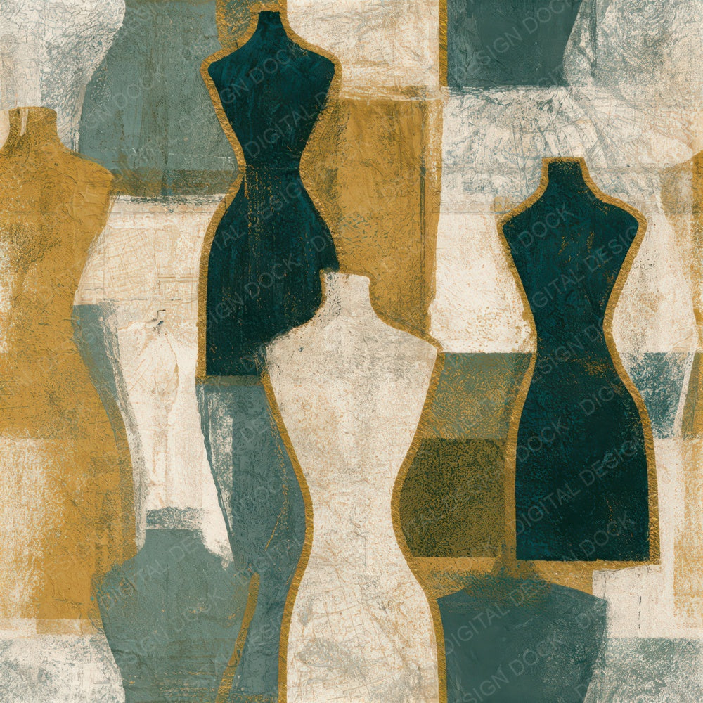 Lithograph Dress Forms Eucalyptus Gold Seamless Digital Paper Pack (DDD013795)