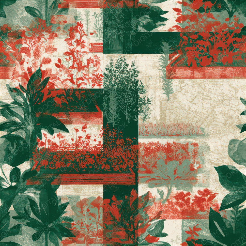 Egg Tempera Kitchen Gardens Emerald Ruby Seamless Digital Paper Pack (DDD013807)