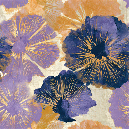 Sparse Anemone Lavender Butter Seamless Digital Paper Pack (DDD013819)
