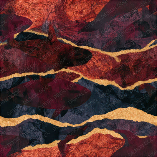 Torn Paper Orcas Oxblood Seamless Digital Paper Pack (DDD013823)