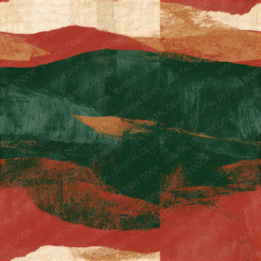 Woodcut Forest Crimson Texture Seamless Digital Paper Pack (DDD013824)