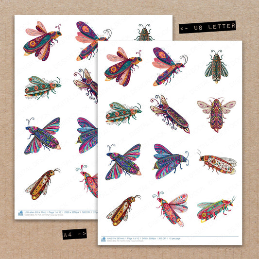 Folk Art Firefly Fussy Cut Sheets (DDD013852)