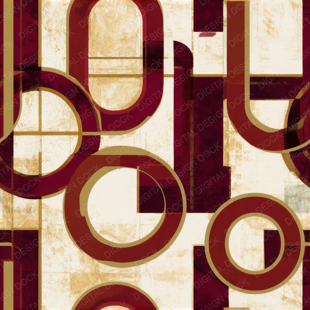 Bauhaus Lariat Garnet Wine Seamless Digital Paper Pack (DDD013869)