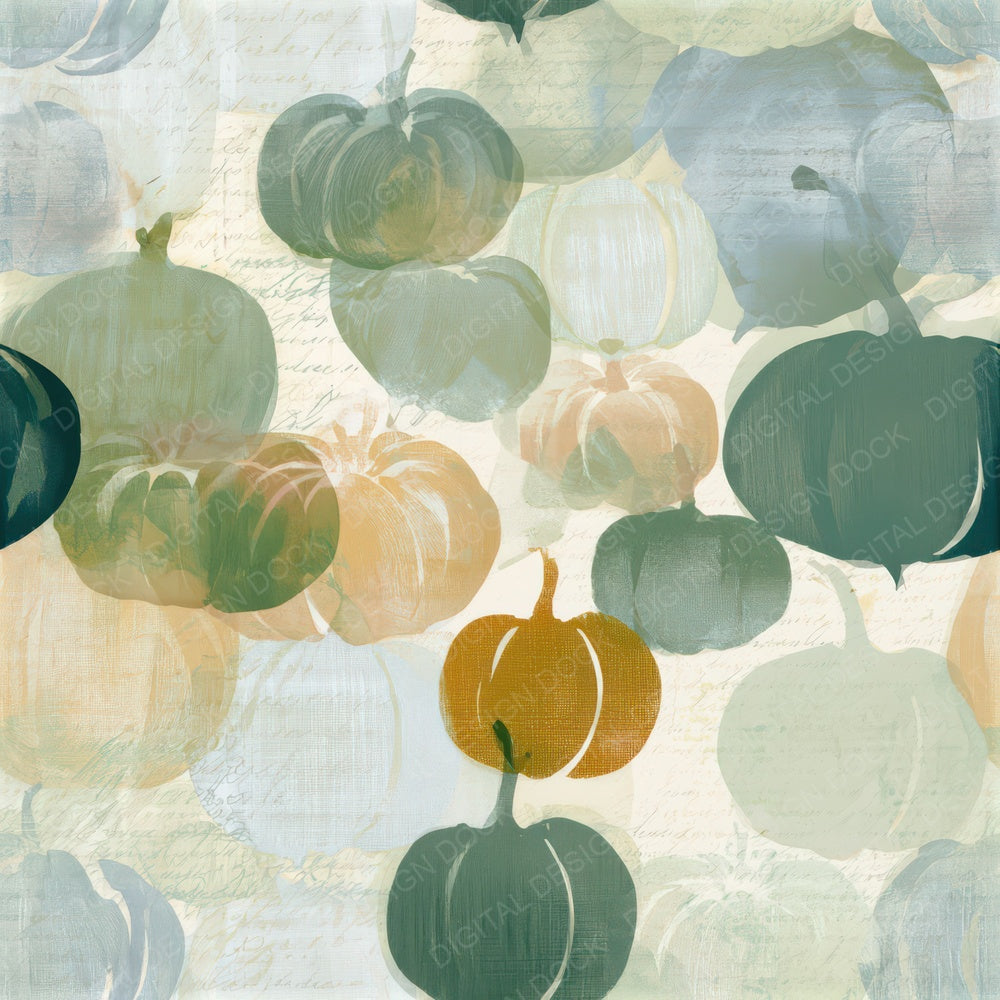 Photogram Pumpkin Sage Primrose Seamless Digital Paper Pack (DDD013880)