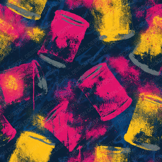 Graffiti Wax Cylinders Pink Yellow Digital Paper Pack (DDD013890)