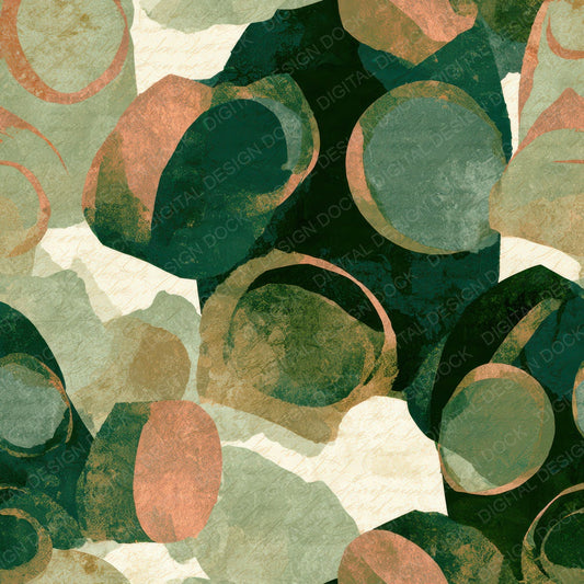 Mid Century Gas Masks Sage Cream Digital Paper Pack (DDD013892)