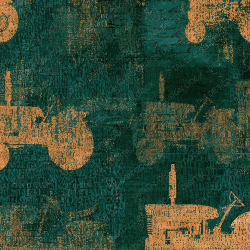 ASCII Tractor Jade Copper Digital Paper Pack (DDD013905)