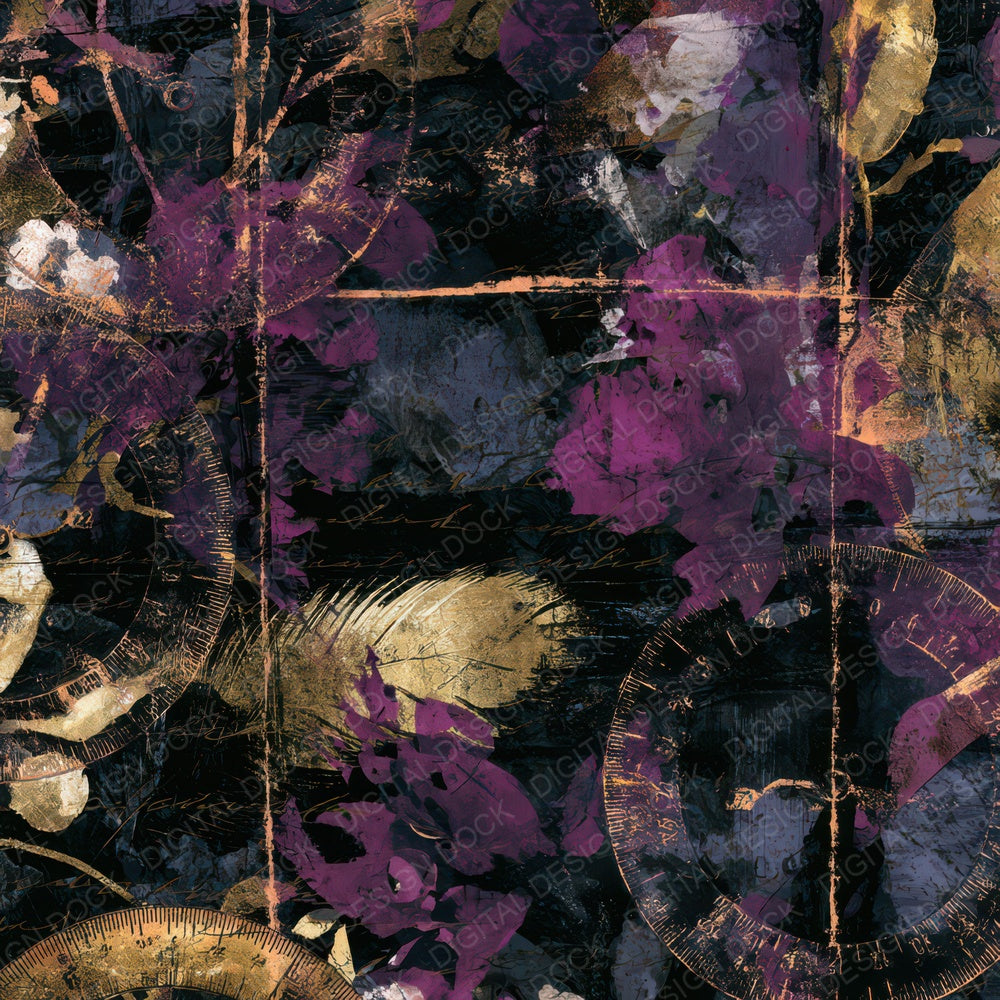 Bohemian Tape Measures Aubergine Pearl Digital Paper Pack (DDD013910)