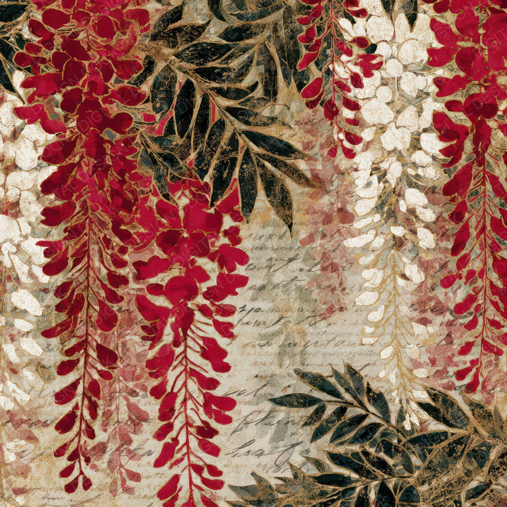 Naturalist Wisteria Crimson White Digital Paper Pack (DDD013918)