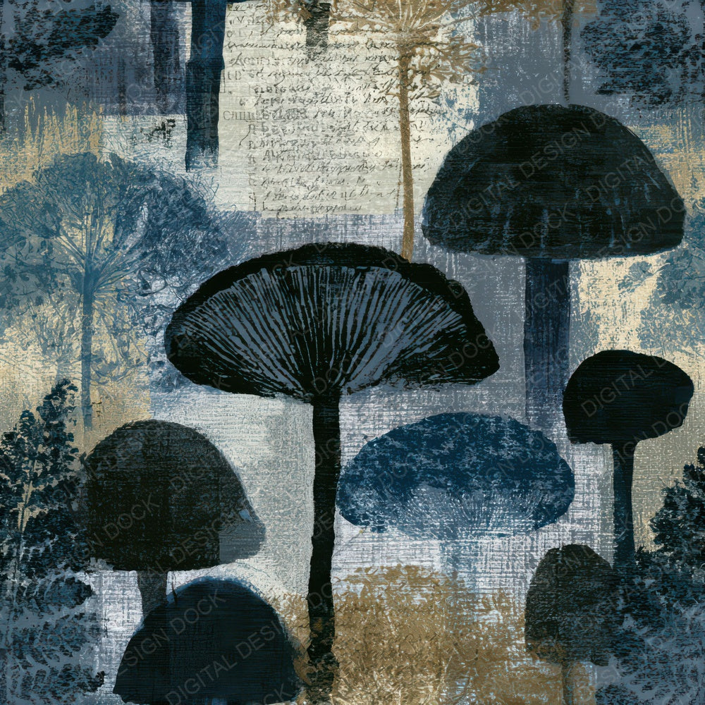 X-ray Toadstools Storm Silver Seamless Digital Paper Pack (DDD013924)