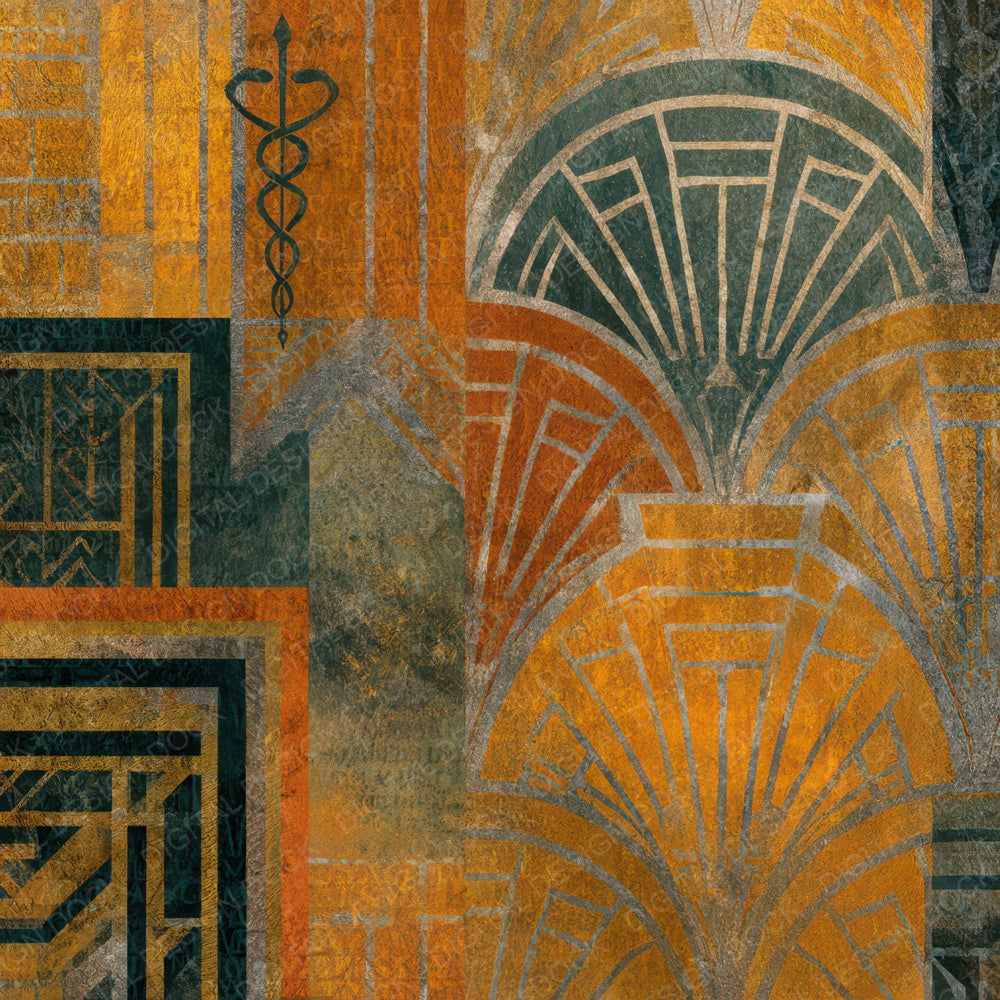 Art Deco Caducei Amber Sage Digital Paper Pack (DDD013926)