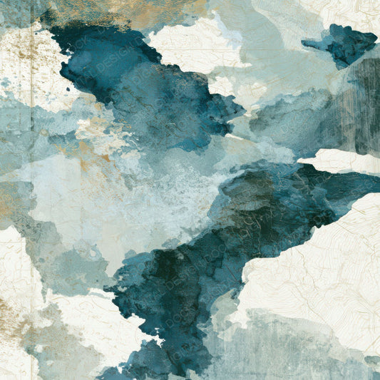 Antique Map Sea Glass Driftwood Tonal Digital Paper Pack (DDD013965)