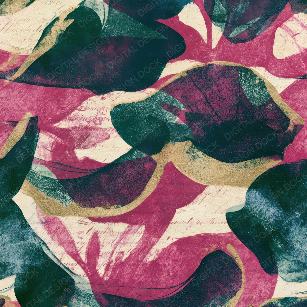 Cyanotype Jawbones Magenta Jungle Green Digital Paper Pack (DDD013970)