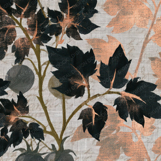 Embroidery Tomato Vines Olive Ochre Digital Paper Pack (DDD013972)