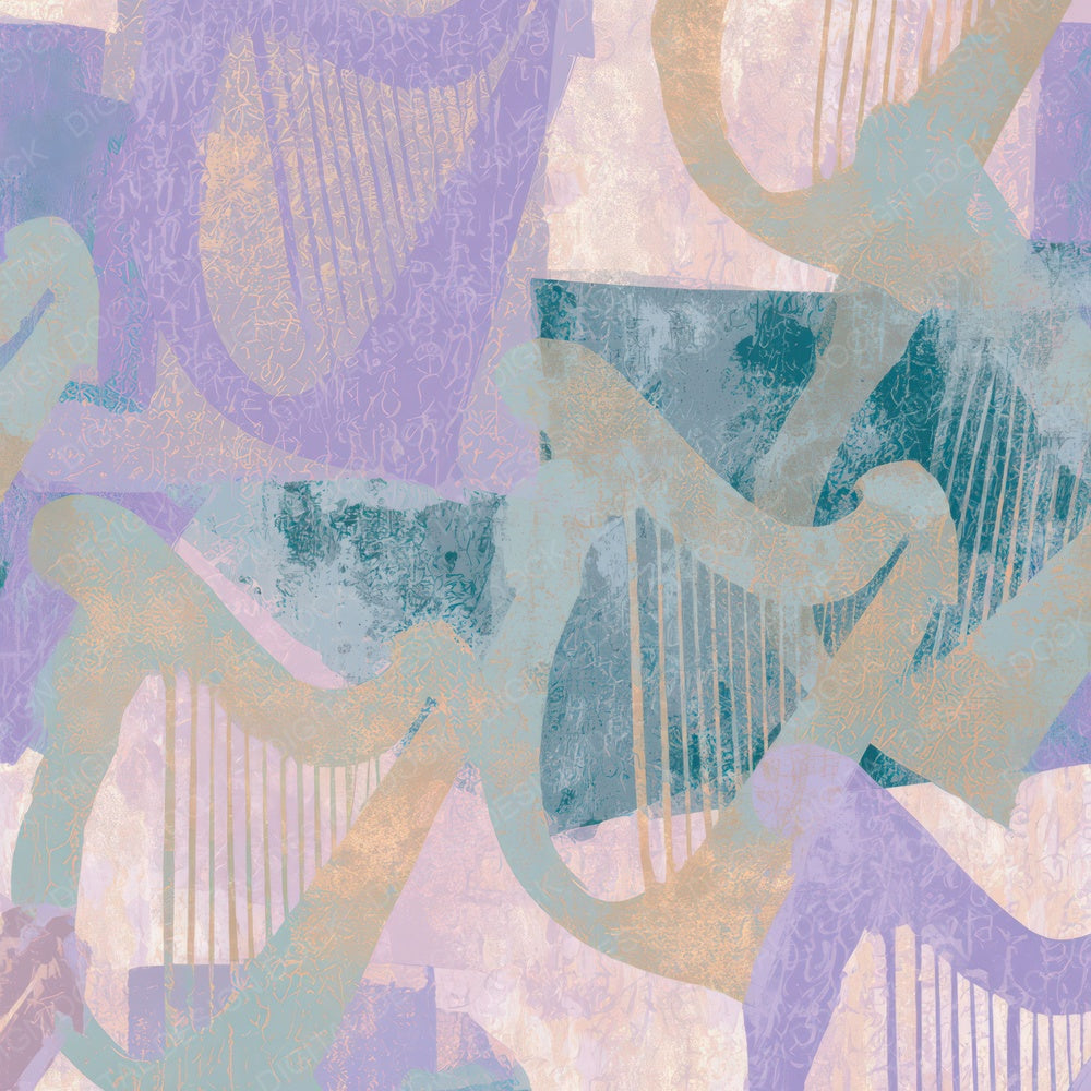 Screenprint Harps Lilac Mint Digital Paper Pack (DDD013982)