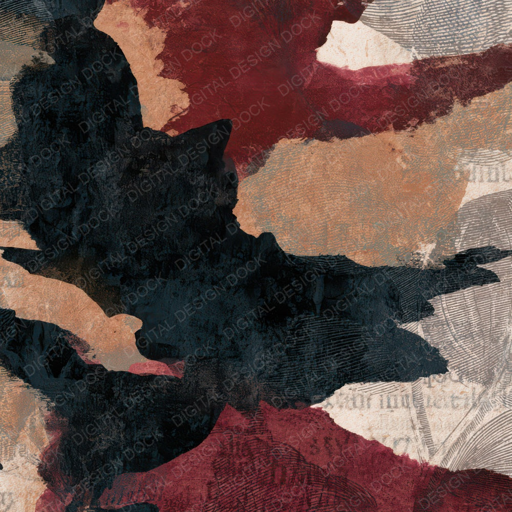 Antique Botanical Oxblood Bone Tonal Digital Paper Pack (DDD013985)