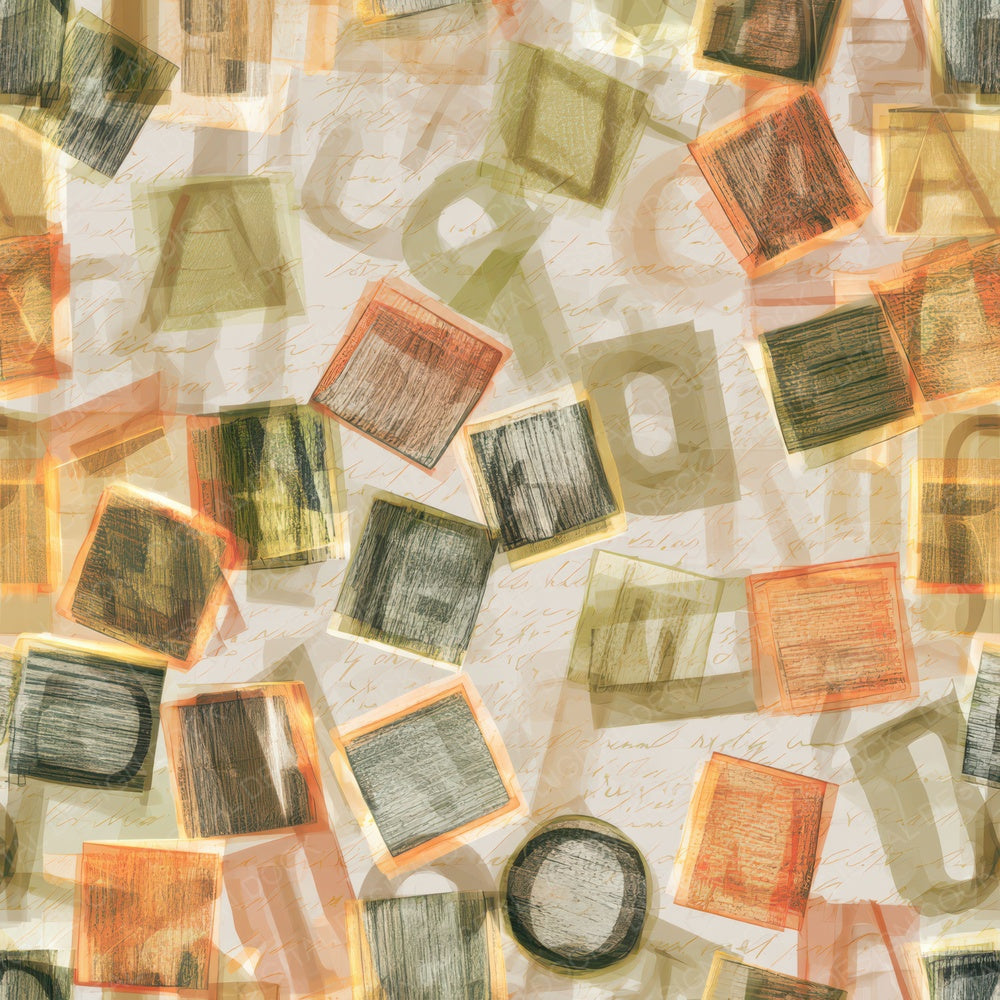 X-ray Alphabet Blocks Apricot Pistachio Digital Paper Pack (DDD014004)