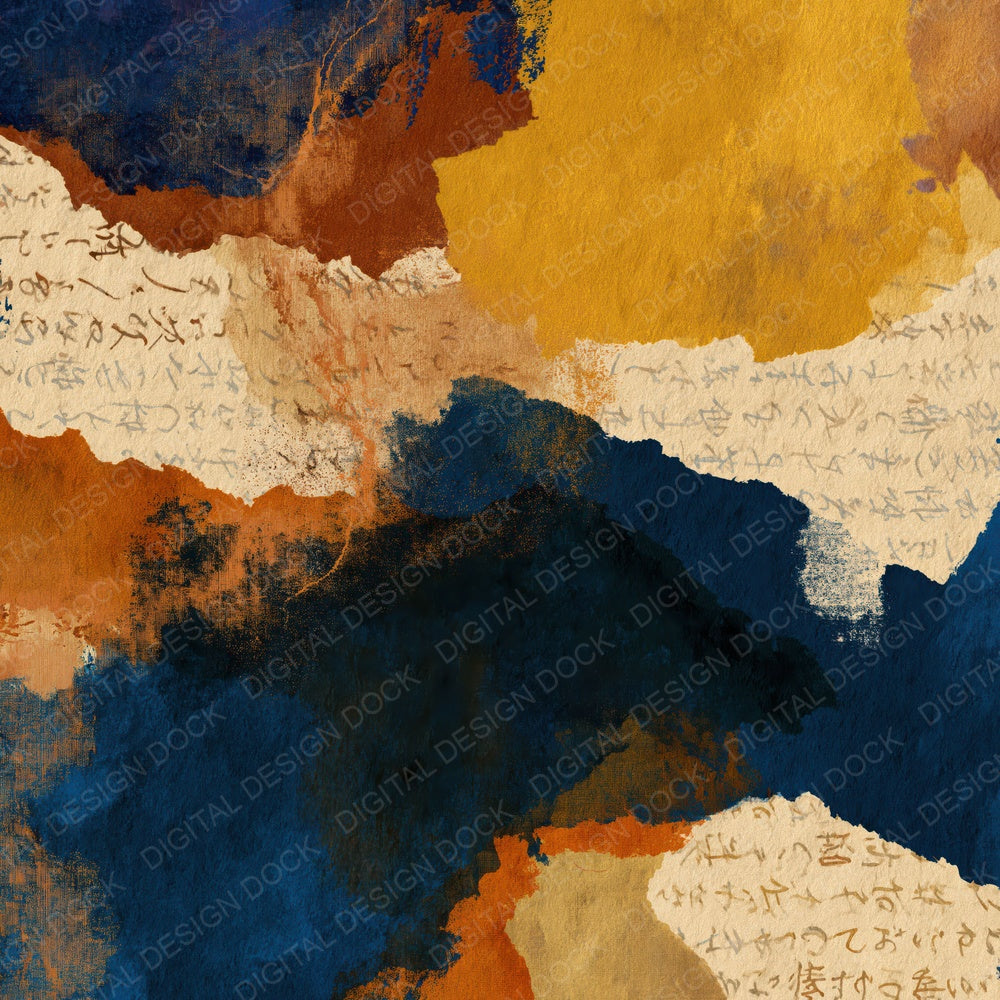 Maximalist Sienna Indigo Abstract Digital Paper Pack (DDD014013)