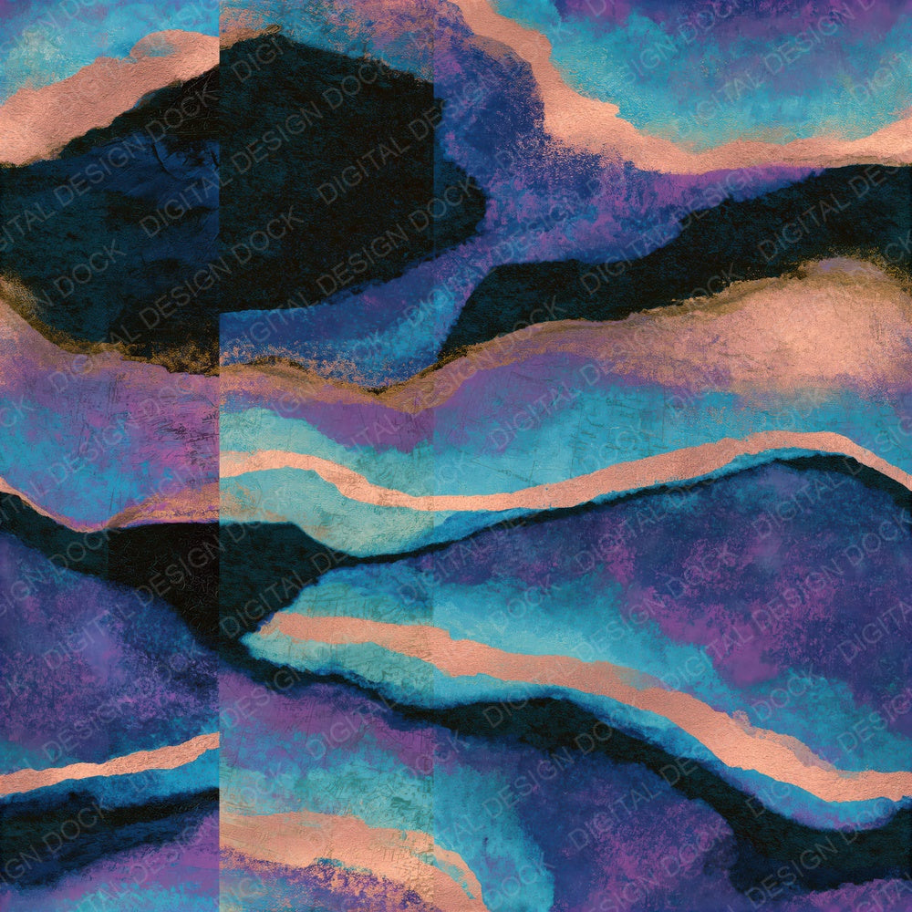 Photogram Cyan Violet Abstract Seamless Digital Paper Pack (DDD014016)