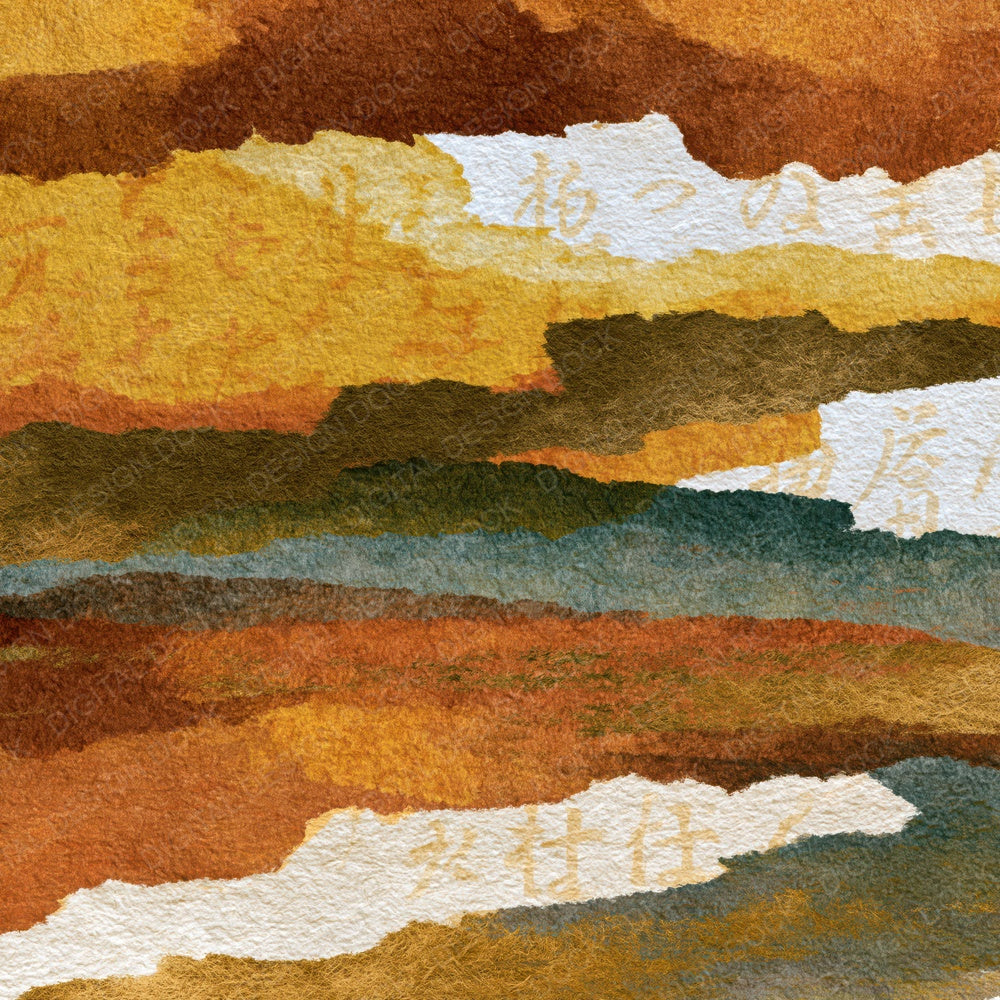 Torn Paper Caramel Goldenrod Abstract Digital Paper Pack (DDD014022)