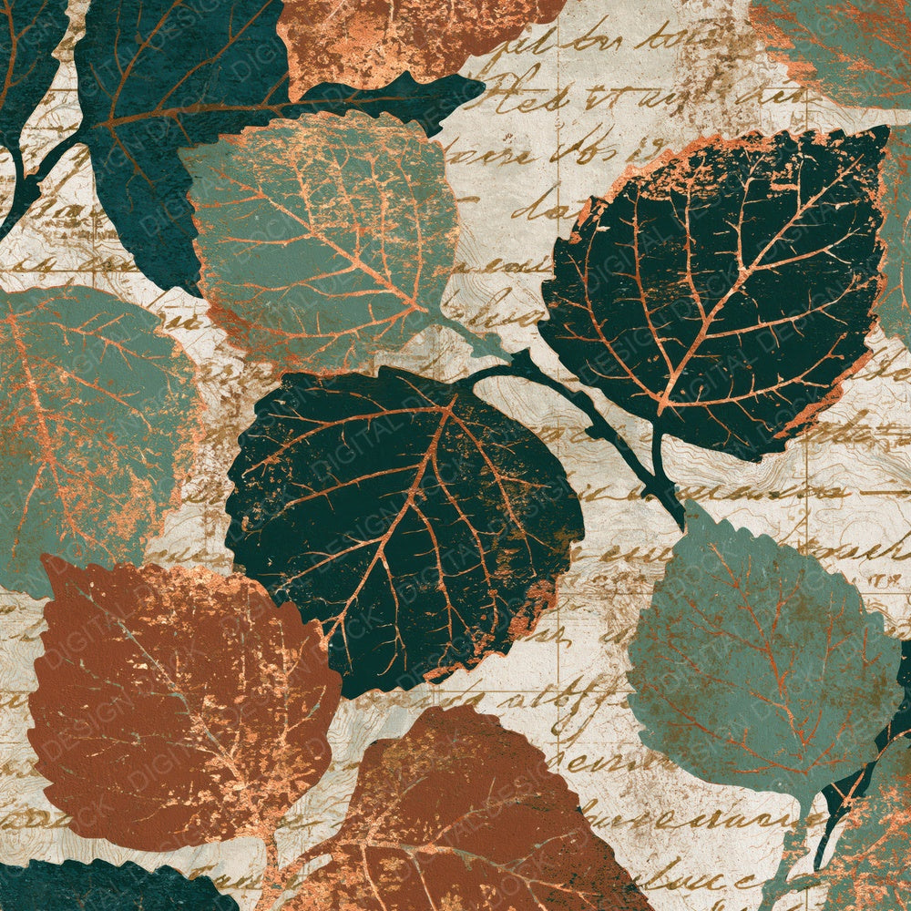 Antique Map Birch Twigs Tobacco Sage Digital Paper Pack (DDD014025)