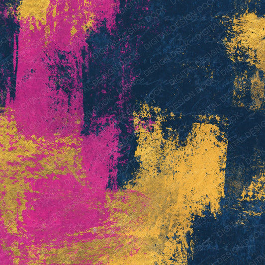 Naturalist Hot Pink Yellow Navy Abstract Digital Paper Pack (DDD014036)