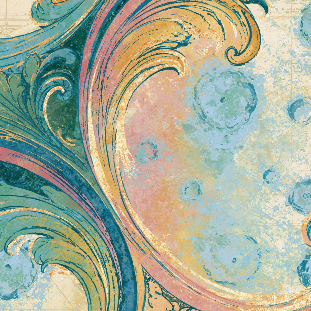 Baroque Lunar Craters Mint Strawberry Lemon Digital Paper Pack (DDD014047)