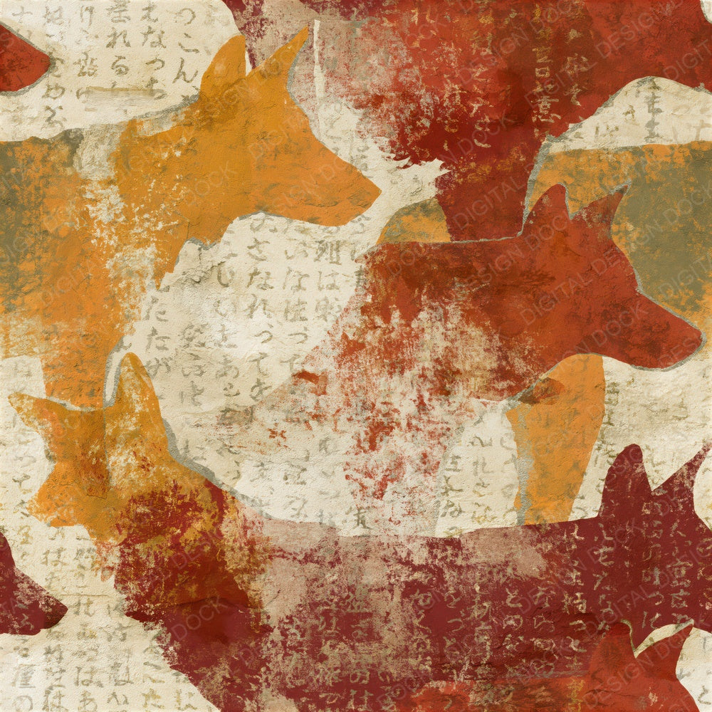 Fresco Wild Dogs Rust Maroon Seamless Digital Paper Pack (DDD014069)