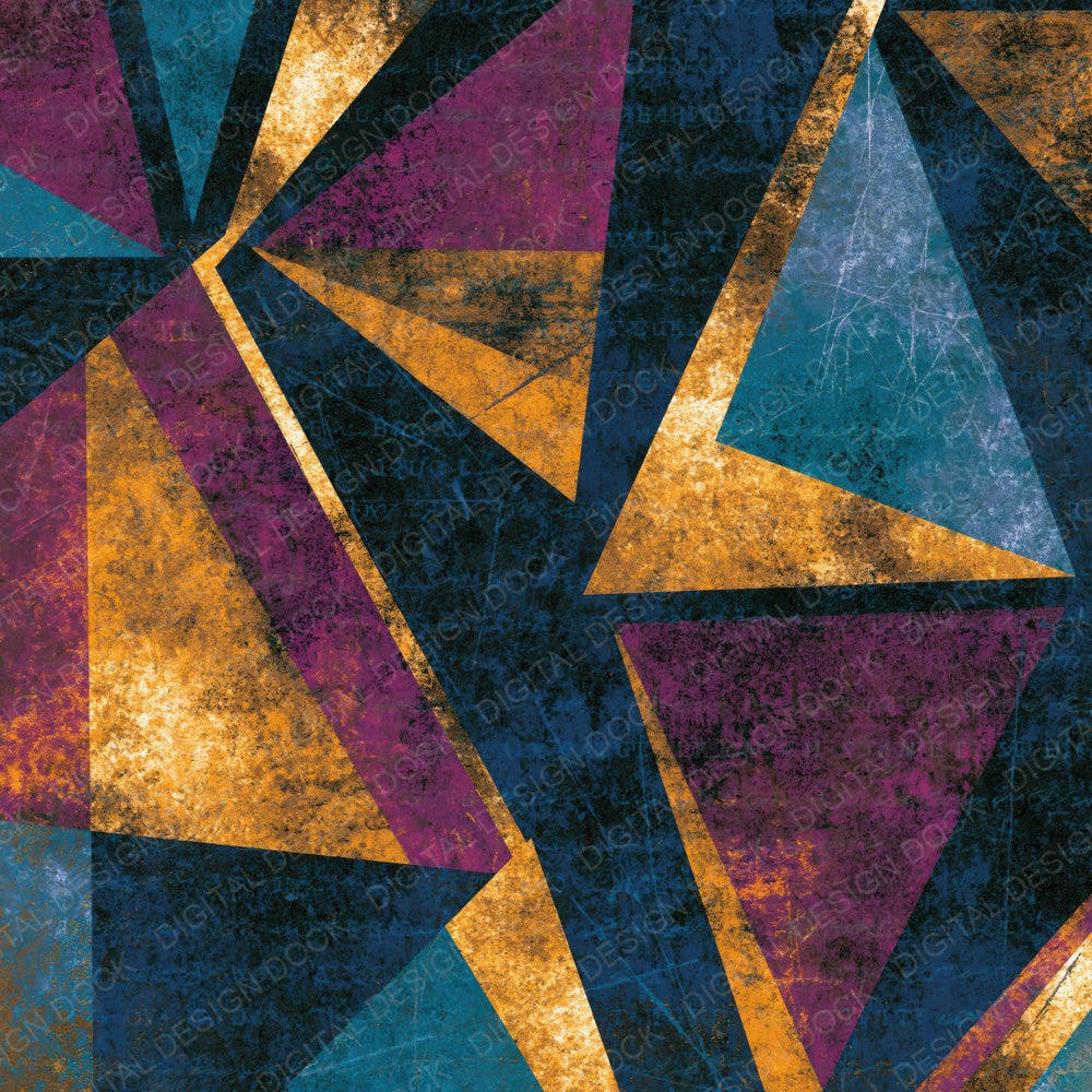 Scratchboard Glowing Triangles Plum Teal Digital Paper Pack (DDD014080)