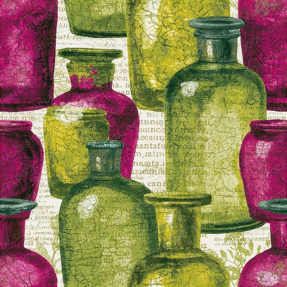 Batik Curiosity Jars Fuchsia Lime Seamless Digital Paper Pack (DDD014086)