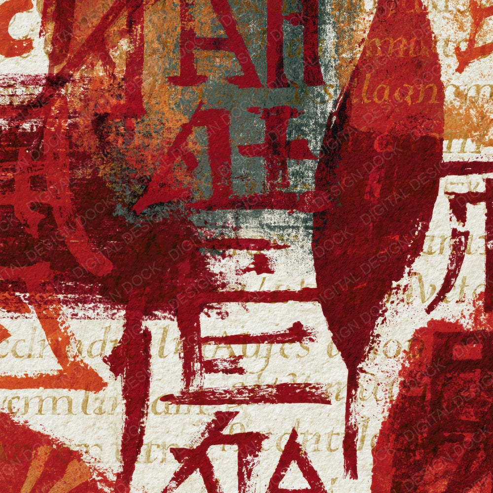 Gouache Theban Script Garnet Wine Digital Paper Pack (DDD014113)