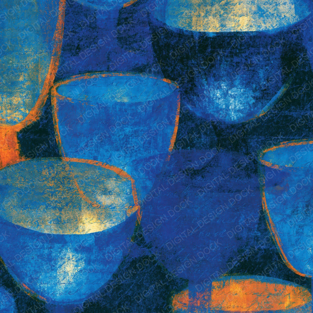 Infrared Tarot Cups Electric Blue Navy Digital Paper Pack (DDD014115)