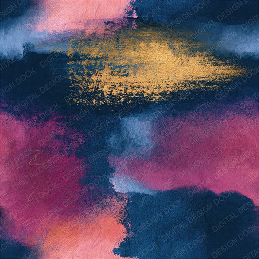 Watercolour Rose Wine Navy Abstract Seamless Digital Paper Pack (DDD014123)