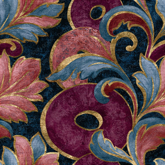 Baroque Bagels Rose Wine Seamless Digital Paper Pack (DDD014126)