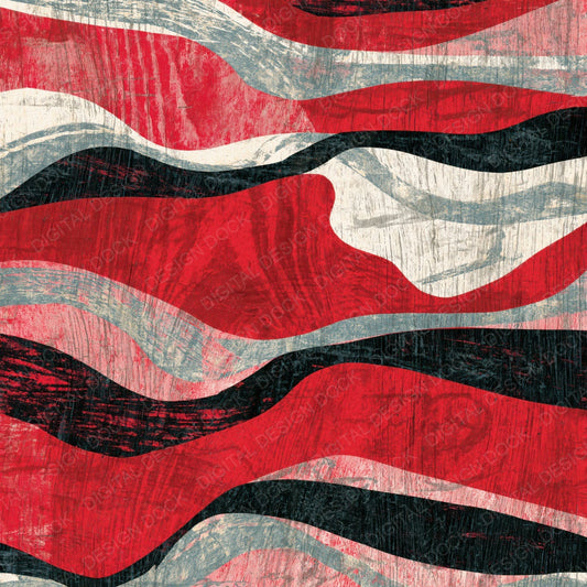 Woodcut Crimson White Abstract Digital Paper Pack (DDD014140)