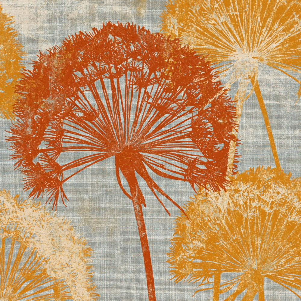 Screenprint Dandelion Rust Gold Digital Paper Pack (DDD014175)